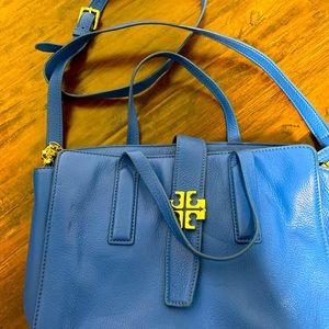 Beautiful bright blue Tory Burch shoulder bag.